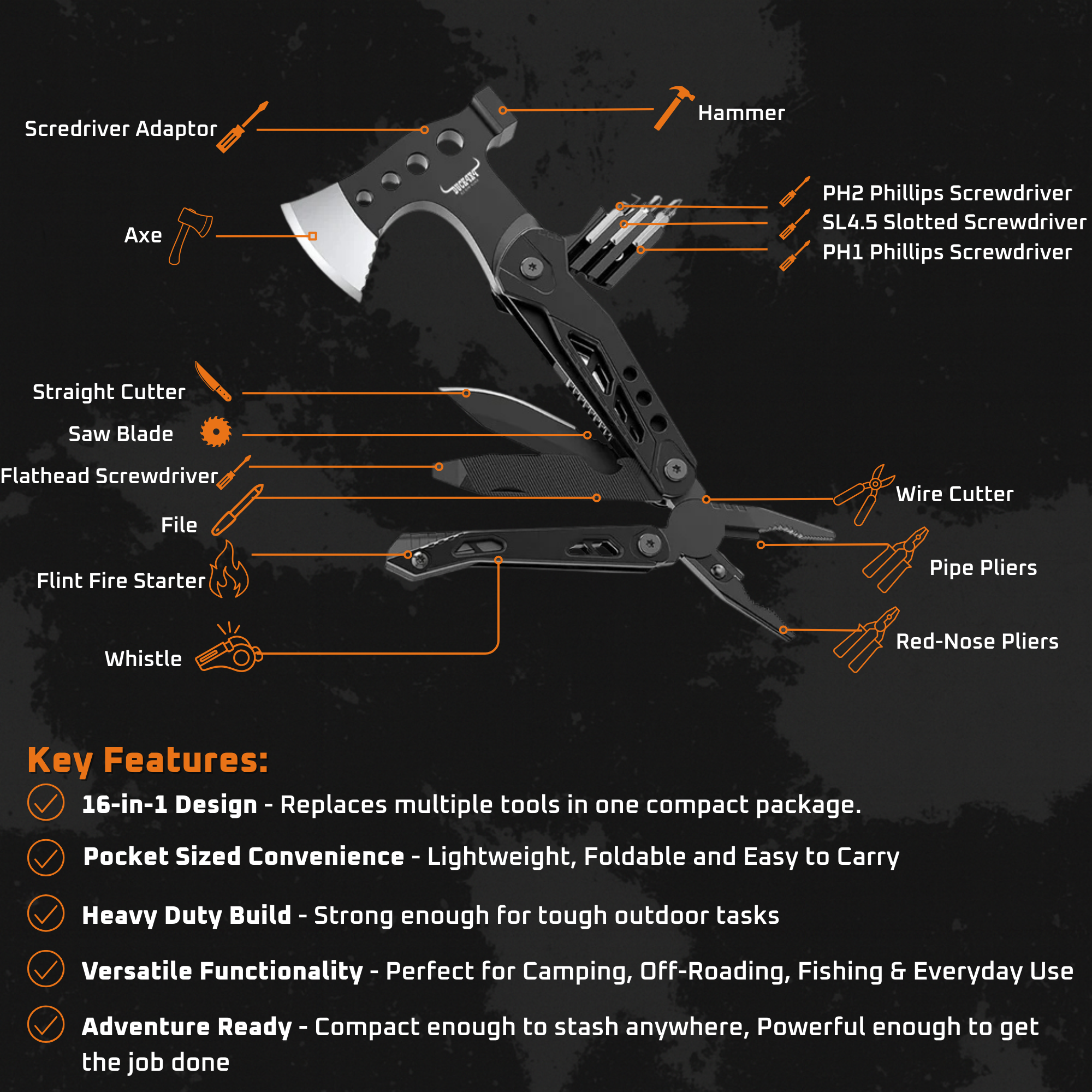 DUCK4X4 Pocket Axe Multitool