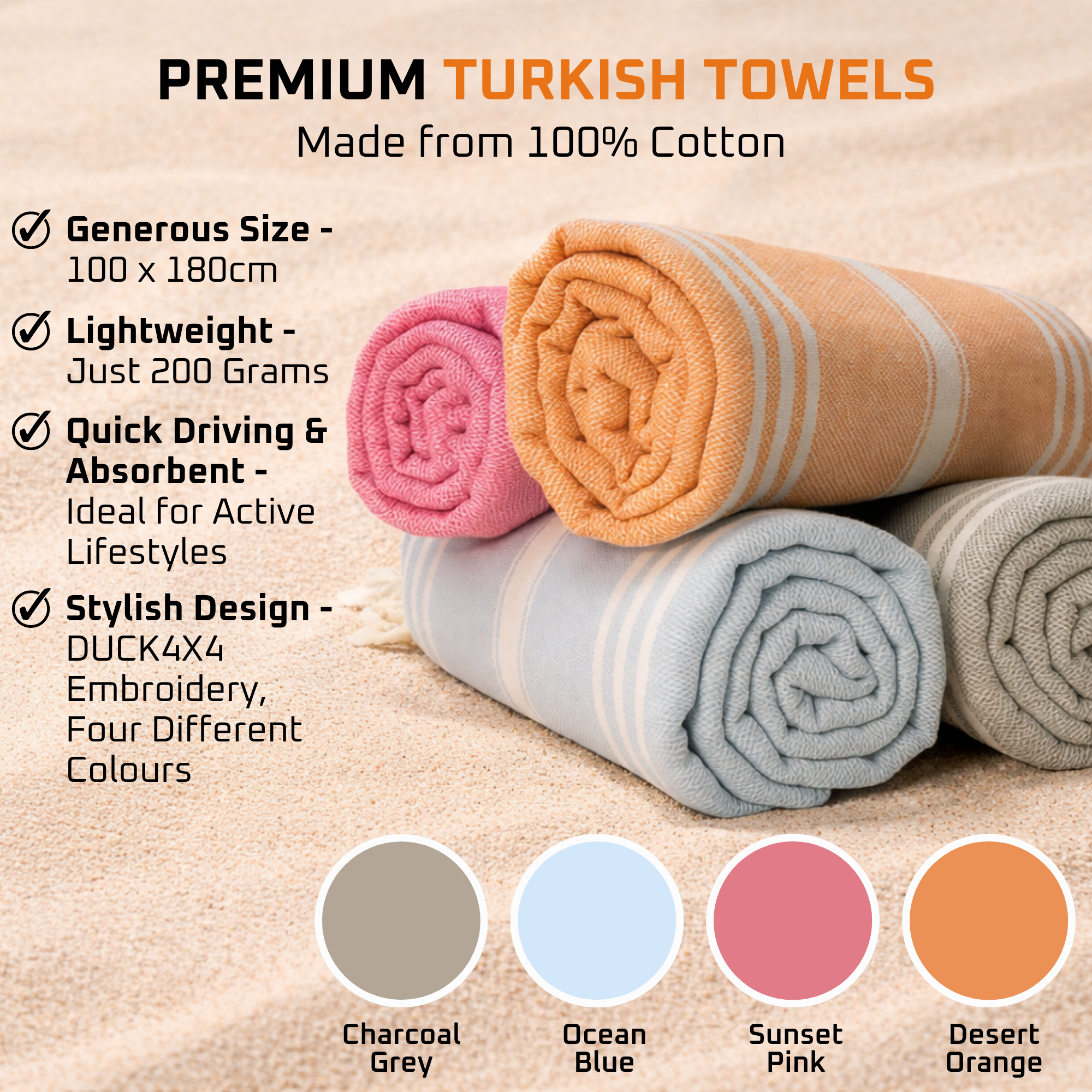 DUCK4X4 Turkish Beach Towel