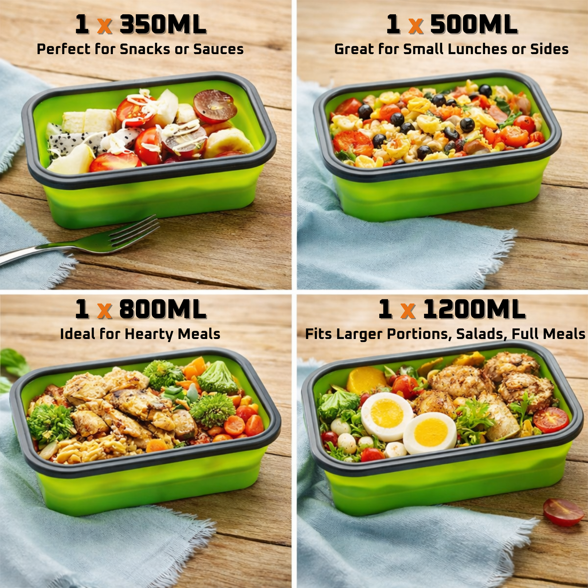 DUCK4X4 Rectangle Collapsible Containers (4 Pack)