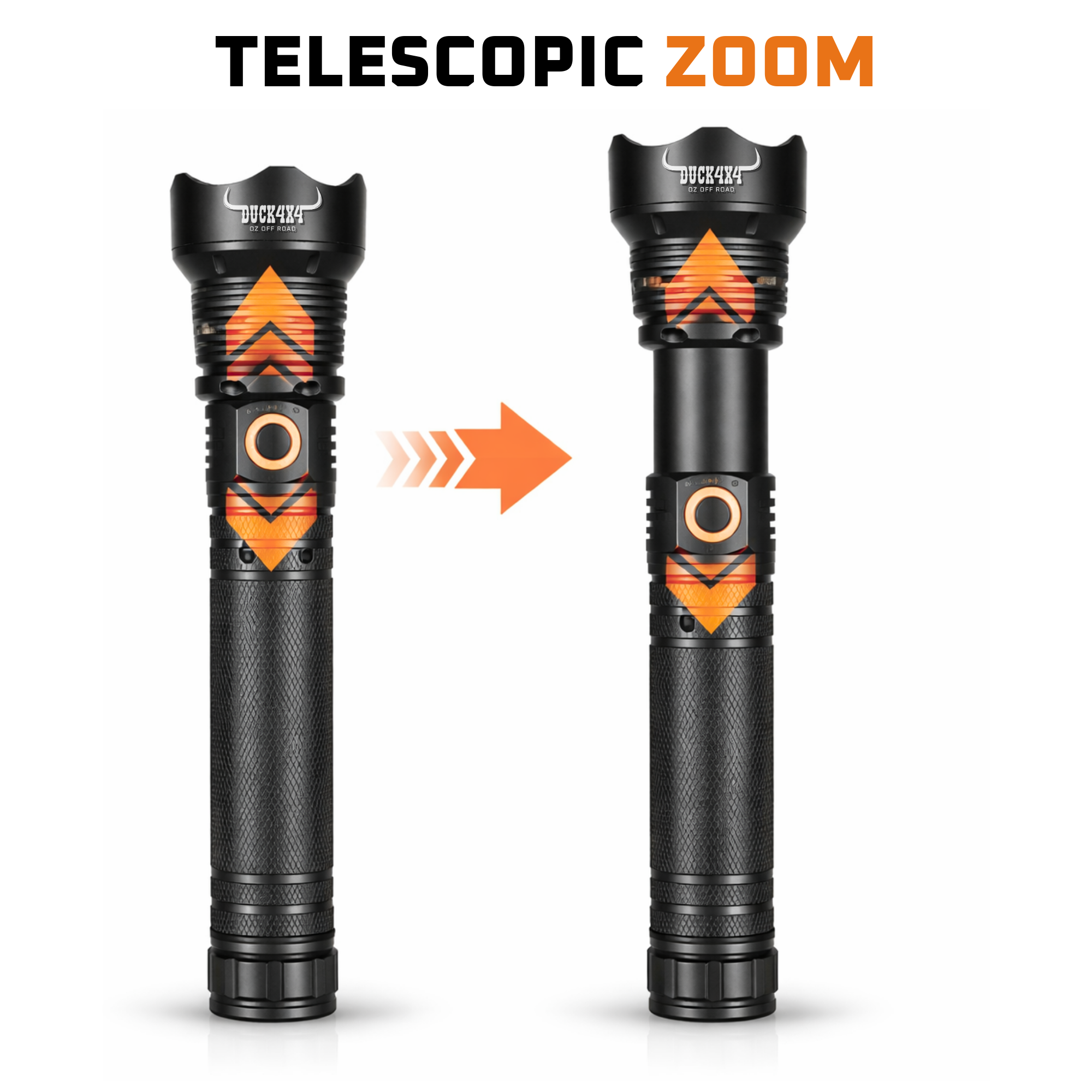 DUCK4X4 Large Aluminium Waterproof Rechargeable Torch