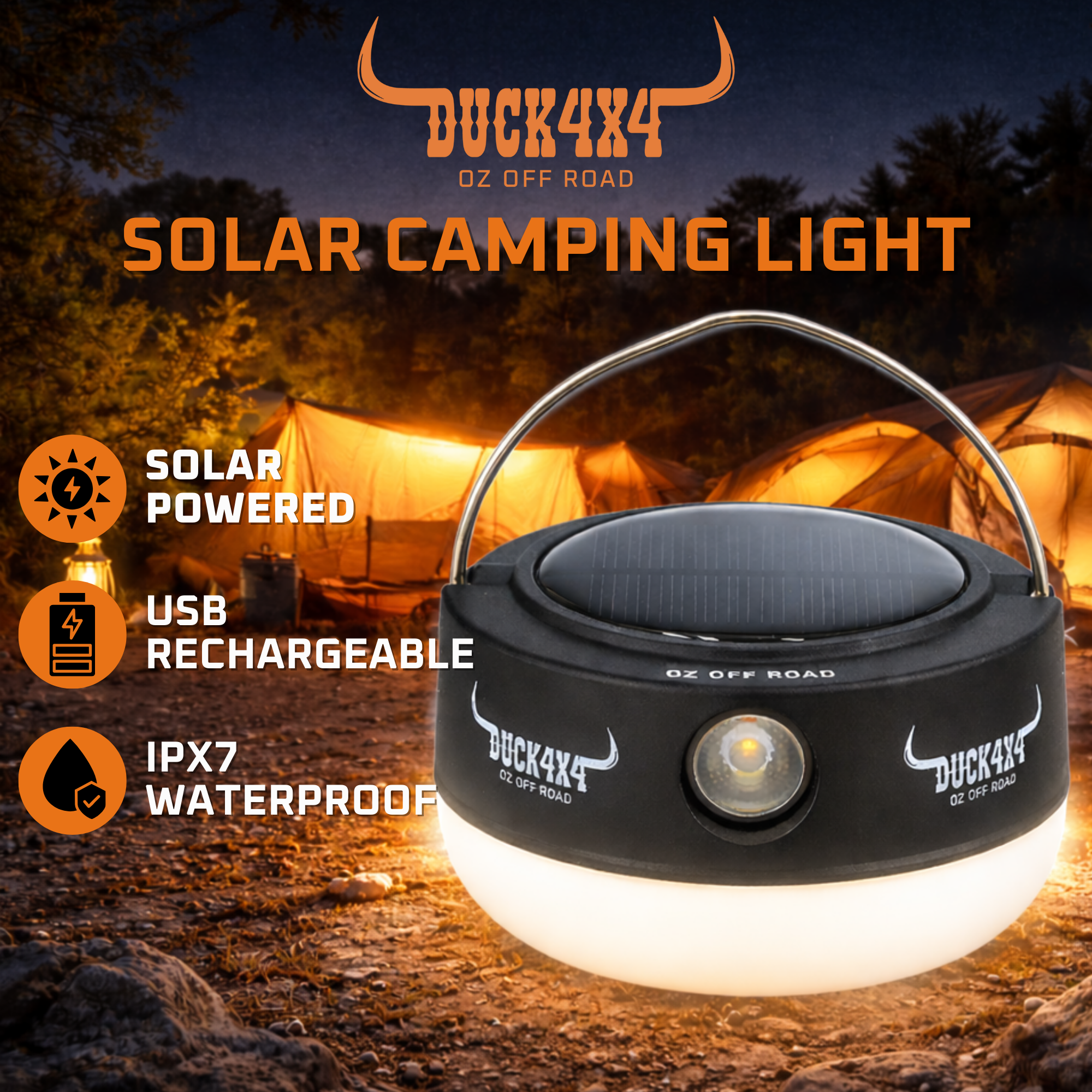 DUCK4X4 Solar Camping Light