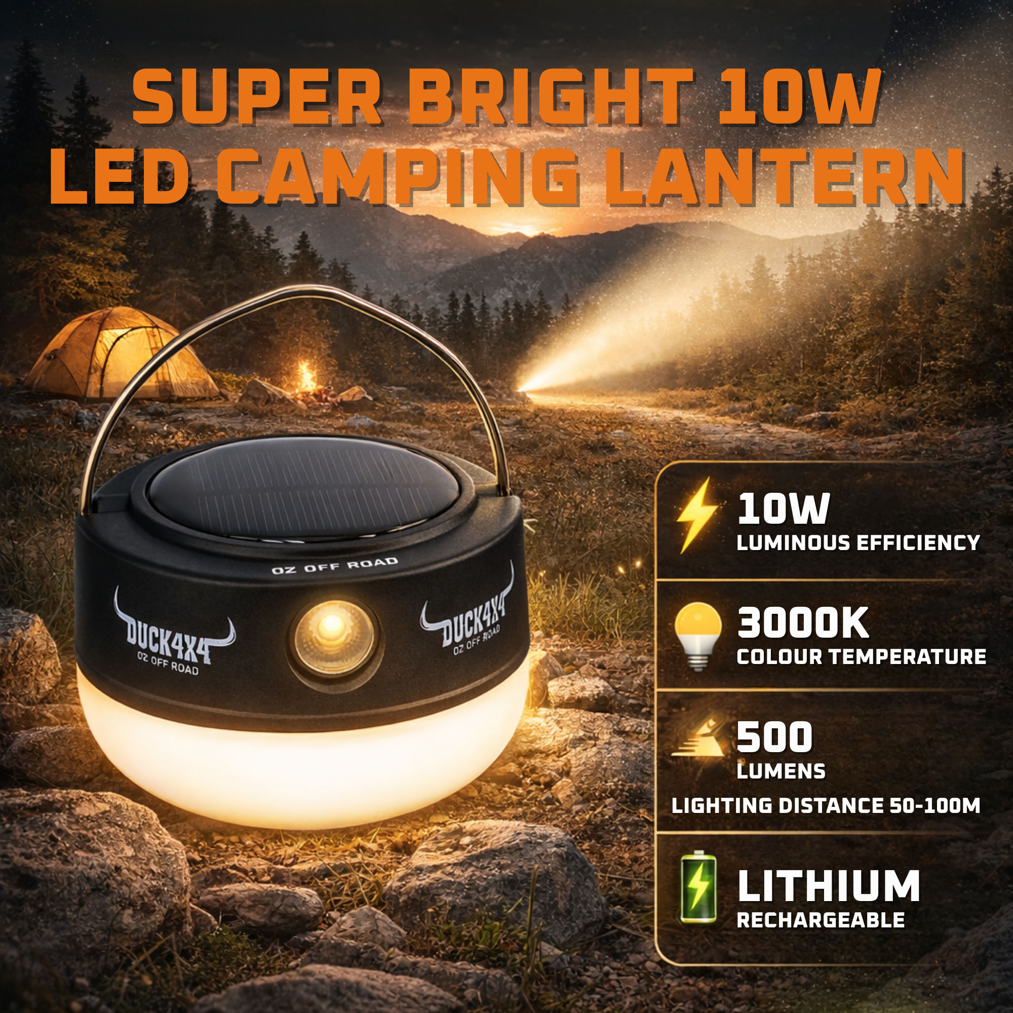 DUCK4X4 Solar Camping Light