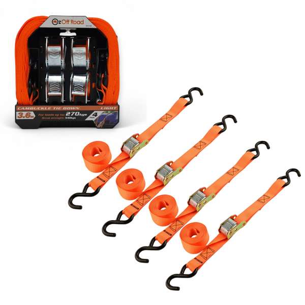 Cambuckle Tie Down 3.6m (4 Pck)