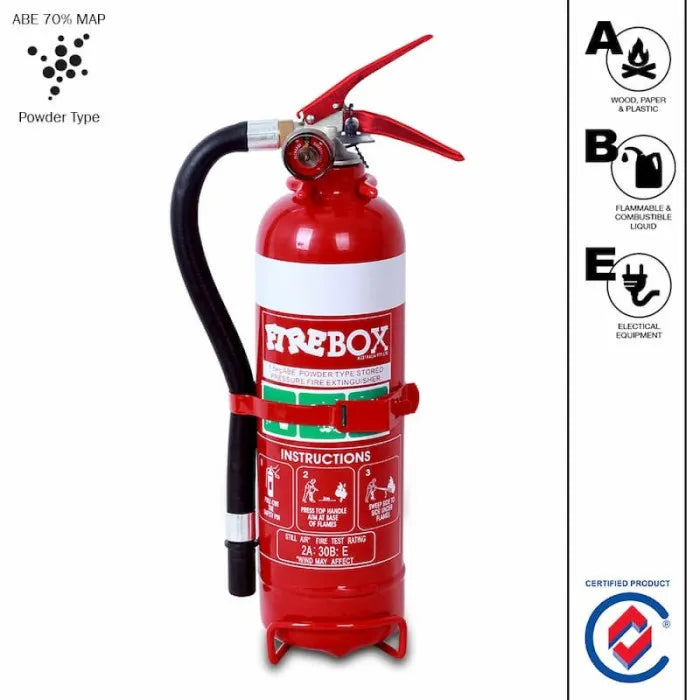 1.5KG DCP FIRE EXTINGUISHER INCLUDES NOZZLE & VEHICLE MOUNTING BRACKET