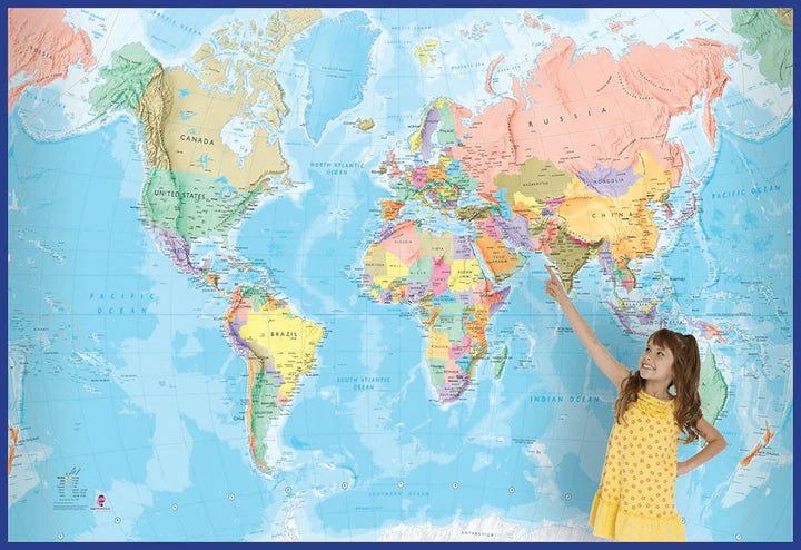World Mural Europe Centred Supermap - 1580x2320 - Laminated 2 Sheets