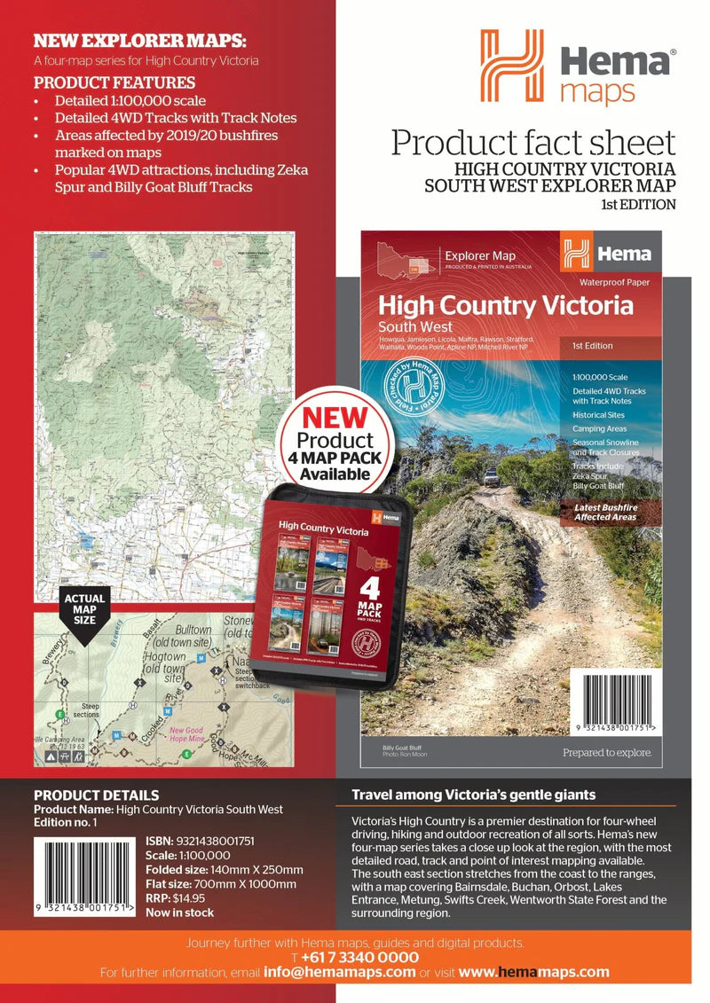 The Victorian High Country - South Western Map 100k