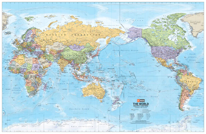 World Political Pacific Centred Supermap - 1520x990 - Unlaminated