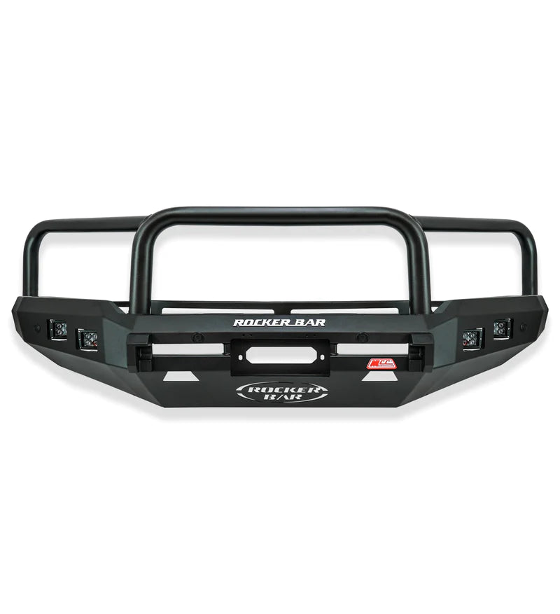 Prado90/95 078-02sq Rocker Front Bar Square Light Triple Loops + Bracket + Underprotection Plate If Available